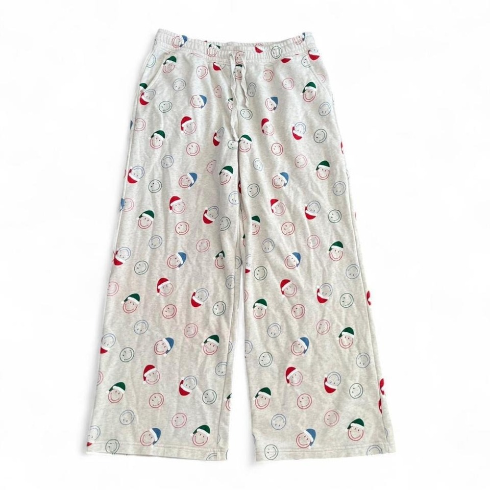 American Eagle Smiley Face Holiday Pajama Pants XL Cozy Lounge Pockets